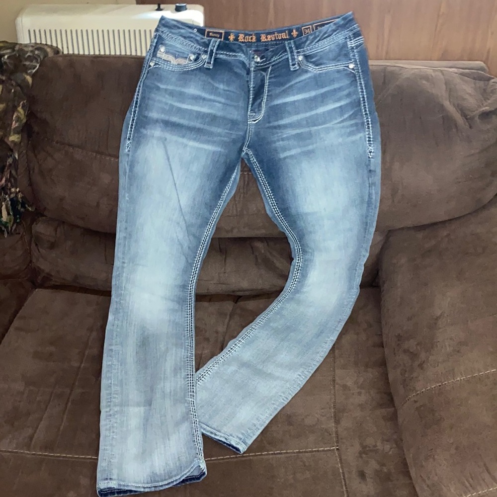 Rock Revival Light Blue Straight Leg Jeans